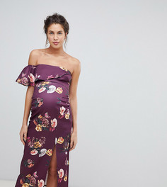 Платье макси на одно плечо с цветочным принтом True Violet Maternity-Мульти