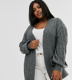 Пальто-кардиган из пушистой пряжи ASOS DESIGN Curve-Серый