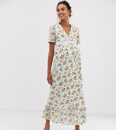 Чайное платье с кружевными вставками и цветочной отделкой ASOS DESIGN Maternity-Мульти