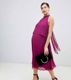 Платье миди с лямкой через шею ASOS DESIGN Maternity-Красный