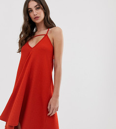 Свободный сарафан мини с отделкой спереди ASOS DESIGN Tall-Оранжевый