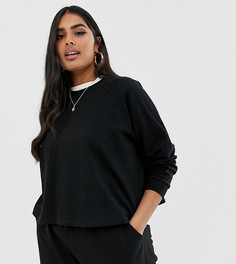 Черный укороченный свитшот ASOS DESIGN Curve
