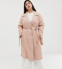 Фактурное пальто ASOS DESIGN Curve-Розовый