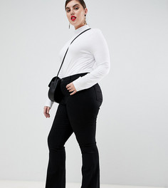 Черные расклешенные джинсы со стрелками ASOS DESIGN Curve-Черный