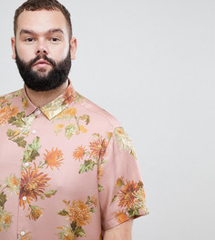 Розовая рубашка классического кроя с цветочным принтом ASOS DESIGN Plus-Розовый