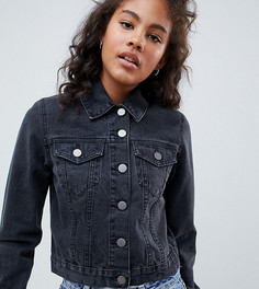 Выбеленная черная джинсовая куртка ASOS DESIGN Tall-Черный