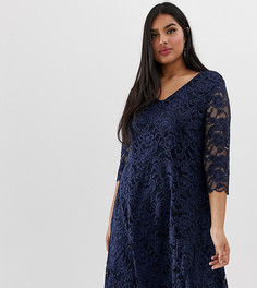 Кружевное платье A-силуэта Junarose-Темно-синий