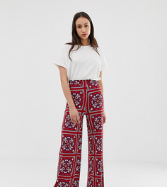 Брюки с широкими штанинами и платочным принтом пейсли ASOS DESIGN Tall-Мульти