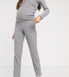 Серые трикотажные брюки для дома Mamalicious maternity-Серый Mama.Licious