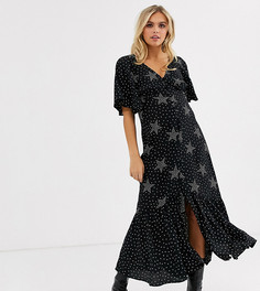 Платье миди с рукавами клеш и принтом звезд Topshop Maternity-Мульти