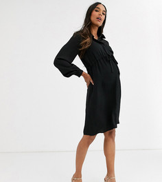 Черное платье-рубашка со шнурком New Look Maternity-Черный