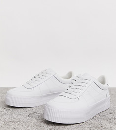 Белые кожаные массивные кроссовки для широкой стопы ASOS DESIGN-Белый