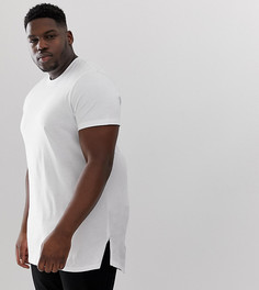Белая длинная футболка с круглым вырезом и разрезами по бокам ASOS DESIGN-Белый