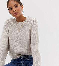 Пушистый джемпер с пышными рукавами ASOS DESIGN Tall-Бежевый