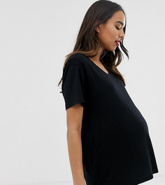 Черная футболка для кормления с V-образным вырезом ASOS DESIGN Maternity-Черный