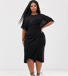 Тканое платье-футляр миди ASOS DESIGN Curve-Черный