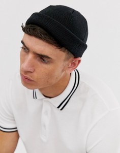 Черная шапка-бини ASOS DESIGN-Черный