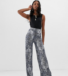 Брюки с широкими штанинами и змеиным принтом ASOS DESIGN Tall-Мульти