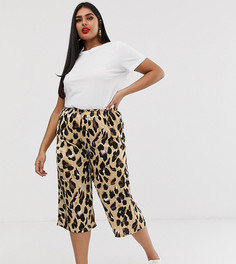 Укороченные брюки с леопардовым принтом AX Paris-Мульти
