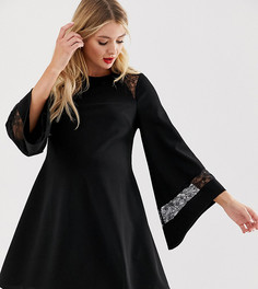 Платье с кружевной вставкой ASOS DESIGN Maternity-Черный