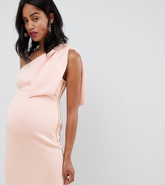 Платье мини с бантом на плече и открытой молнией ASOS DESIGN Maternity-Розовый