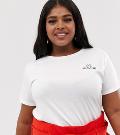 Футболка с сердцем-стрелой ASOS DESIGN Curve-Белый