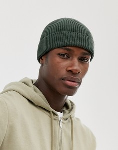 Шапка-бини цвета хаки ASOS DESIGN-Зеленый