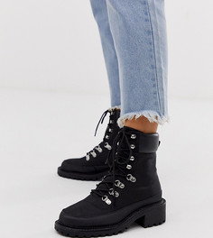 Черные походные ботинки для широкой стопы ASOS DESIGN Alix-Черный