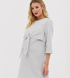 Платье мини в полоску с завязкой спереди ASOS DESIGN Maternity-Мульти