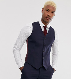 Темно-синий жилет узкого кроя ASOS DESIGN Tall