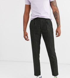 Зеленые узкие укороченные брюки с полосками ASOS DESIGN Tall-Зеленый