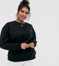 Черный свитшот из органического хлопка ASOS DESIGN Curve