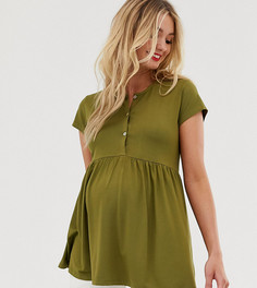 Свободный топ цвета хаки для кормящих мам ASOS DESIGN Maternity-Зеленый
