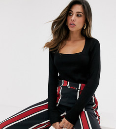 Вязаный топ с квадратным вырезом Vila-Черный