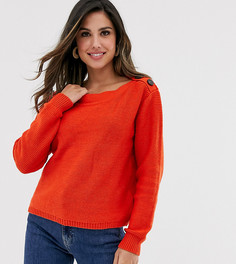 Джемпер с пуговицами на плече Vila-Красный