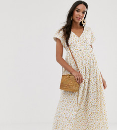 Чайное платье миди с пуговицами и цветочным принтом ASOS DESIGN Maternity-Зеленый