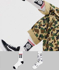 Набор из 2 пар спортивных носков с рисунком ASOS DESIGN Rick and Morty, скидка-Белый