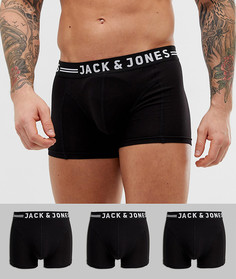 Набор из 3 боксеров-брифов с контрастным поясом Jack & Jones-Черный