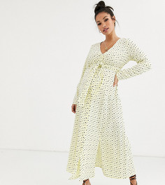 Платье миди с принтом и поясом ASOS DESIGN Maternity-Мульти