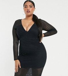 Кружевное платье миди ASOS DESIGN Curve-Черный