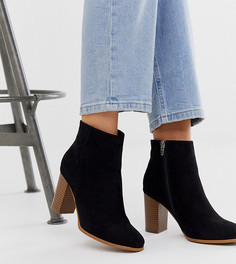 Черные ботильоны на каблуке для широкой стопы ASOS DESIGN-Черный