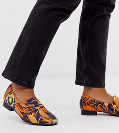 Лоферы с жаккардовым узором для широкой стопы ASOS DESIGN-Мульти