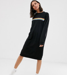 Платье-свитер в разноцветную полоску Monki-Черный