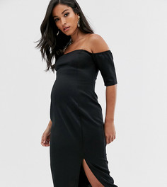 Облегающее платье миди с открытыми плечами ASOS DESIGN Maternity-Черный