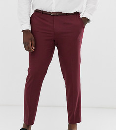 Бордовые облегающие брюки ASOS DESIGN Plus-Красный