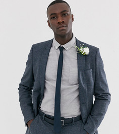 Синий приталенный пиджак ASOS DESIGN Tall