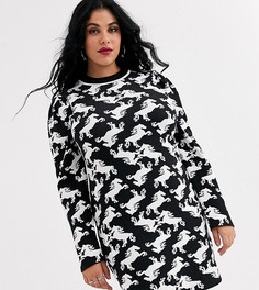 Жаккардовое платье мини ASOS DESIGN Curve-Мульти