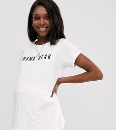Футболка с принтом "mama bear" ASOS DESIGN Maternity nursing-Белый