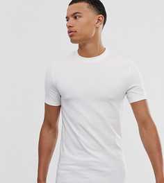 Белая обтягивающая футболка с круглым вырезом ASOS DESIGN Tall-Белый