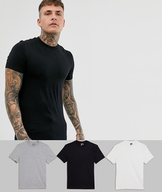 Обтягивающая футболка с круглым вырезом ASOS DESIGN - Набор из 3 шт. со скидкой-Мульти